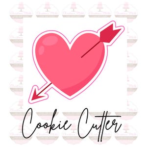 Cortador de galletas de San Valentín con corazón y flecha