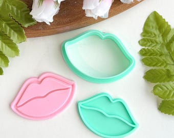 Lips Valentine's day fondant, cookie ,buttercream Stamp and cutter Set