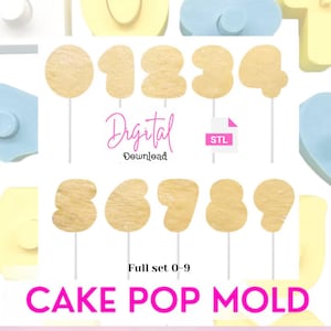 Zahlen Cakepops Set 0-9 Download STL DATEI