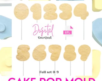 Number Cake pops Set 0-9  Download STL FILE