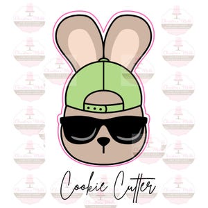 Bunny Rabbit  with hat and glasses Cutter Shape for Easter Baking and Spring Cookies