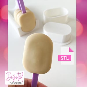 Mini Cakesicle cake pop plunger mold with stand / tray STL FILE