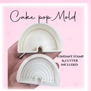 Rainbow Cake pop Plunger mold with fondant stamp