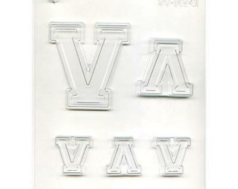 Colleglate letter "V" chocolate mold