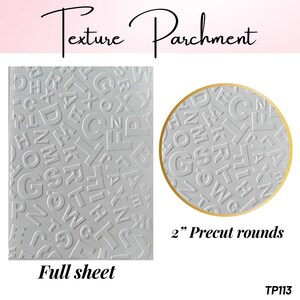 Alphabet Letters  Texture Parchment for embossing