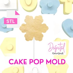 Schneeflocke Gefrorene Weihnachten Cake Pop Mould Digitale STL-DATEI