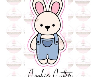 Easter Bunny Cookie Cutter: Boy Rabbit in Overalls