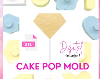 Diamond Wedding  Cake  pop Mold  Digital STL FILE