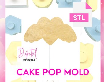 Molde para cake pop de corazón con alas Descarga digital ARCHIVO STL Día de San Valentín