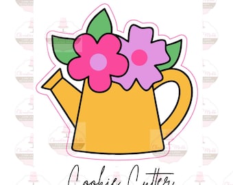 Regadera con cortador de galletas con forma de flor: cortador con forma de flor para galletas, pasteles y manualidades, herramienta para hornear primaveral para Pascua