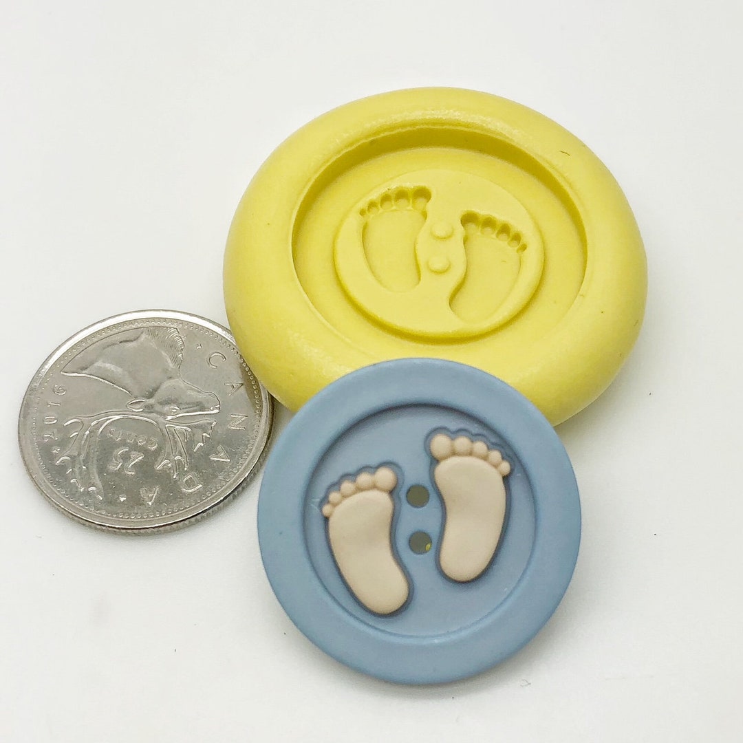 Baby Button With Feet Silicone Mold - Etsy
