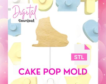 Figure Skates Ice , Sports Cake pop Mold  STL FILE