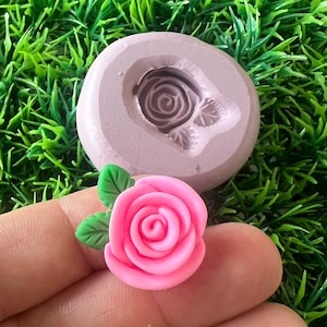 Rose flower with leaf   silicone mold cakes , cupcakes oreo and  cake pops