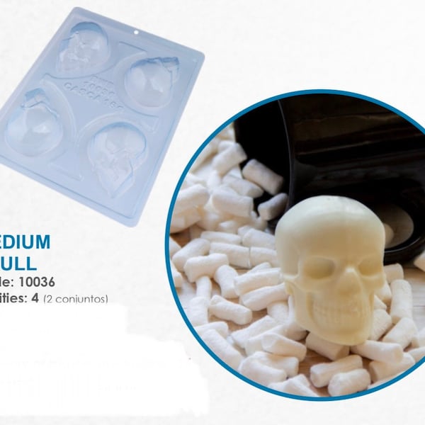 Medium Skull  - 3 part  mold 10036