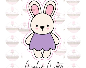 Easter Girl Bunny Cookie Cutter - Bunny-Shaped Cutter for Easter Cookies, Rabbit Cookie Decorating Tool