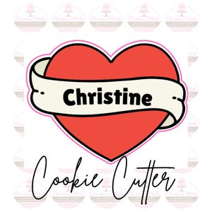 Heart with banner Valentines Cookie Cutter