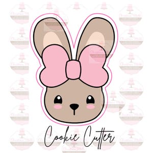 Bunny Rabbit with bow  Cutter Shape for Easter Baking and Spring Cookies