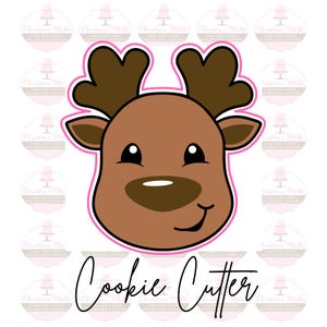 Reindeer Animal Face  Christmas Winter Holiday Cookie Cutter