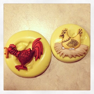 Hen and Rooster Chicken Set Silicone