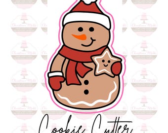 Peperkoek sneeuwpop kerstkoekjes uitsteker