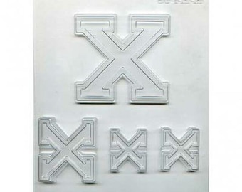 Colleglate letter "X" chocolate mold