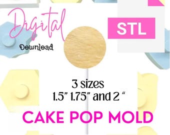 Round Circle Cake pop  3 size Set 1.5" 1.75" and 2 "  included STL FILE