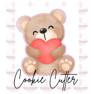 Cortador de biscoitos de urso com coração para o Dia dos Namorados