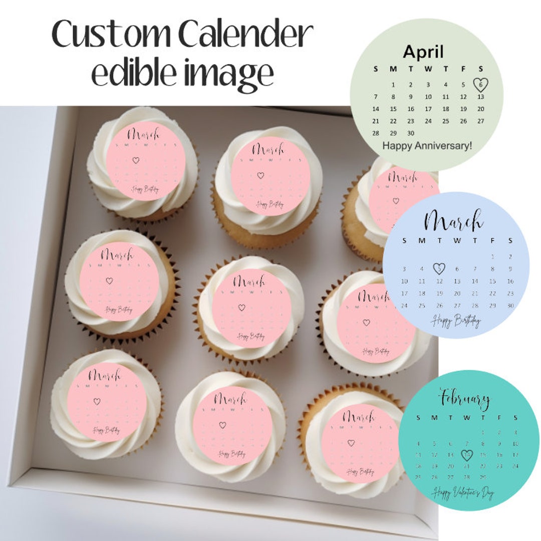Calendar Custom Edible Image Icing Sheets - Etsy