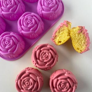 Rose Flower cake and chocolate silicone mold for baking