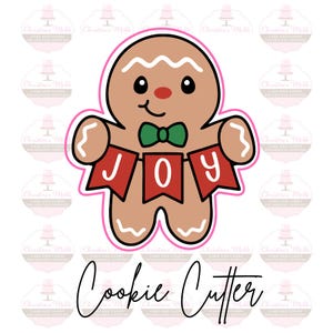 Gingerbread Holding Sign Christmas Cookie Cutter