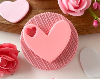 Heart with cut out silicone mold Valentine’s Day love chocolate fondant food safe