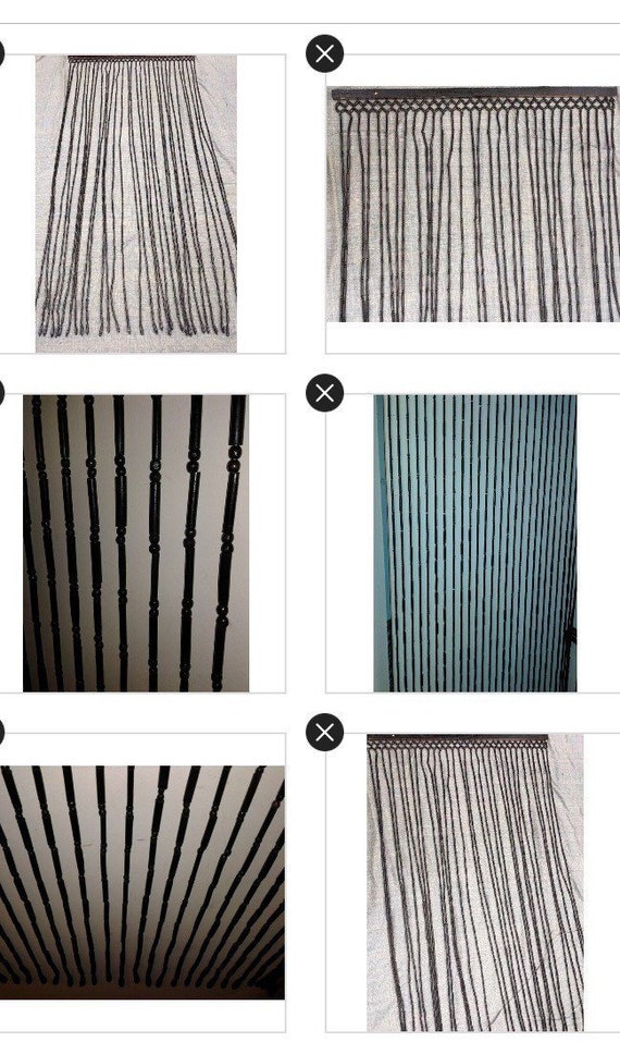 Beaded Curtain Vintage 60 S Wood Bohemian Room Divider Etsy