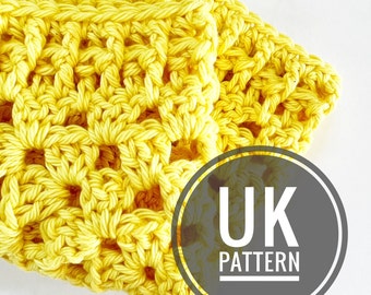 The Granny Square Dishcloth - PDF Crochet Pattern in UK Terms for Beginners