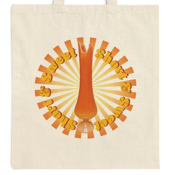 Bittersweet Swung Vase "Short & Sweet" Canvas Tote Bag - L.E. Smith, Swung Vase Glass Collector gift, Mid Century Modern, Vintage Art Glass