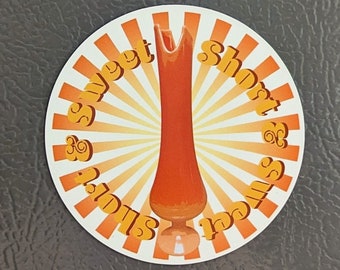Vintage Swung Vase Magnet • L.E. Smith Art Glass • Mid Century Modern Decor