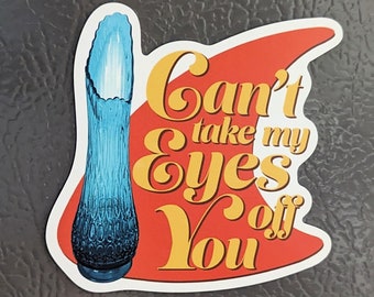 Vintage Swung Vase Magnet • L.E. Smith 1000 Eye • Blue Art Glass •  Retro Mid Century Decor
