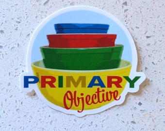 Vintage PYREX Sticker • Primary Mixing Bowls • Retro Kitchen Art