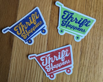 Thrifting Sticker • Shopping Cart • Vintage Thrifting