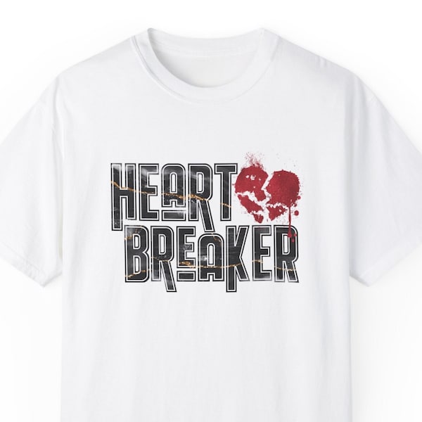 Heart Breaker, camiseta de San Valentín de estilo vintage, camiseta unisex Comfort Colors