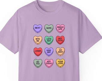 Valentine's Day Heart Candy Shirt, Unisex Comfort Colors Tee