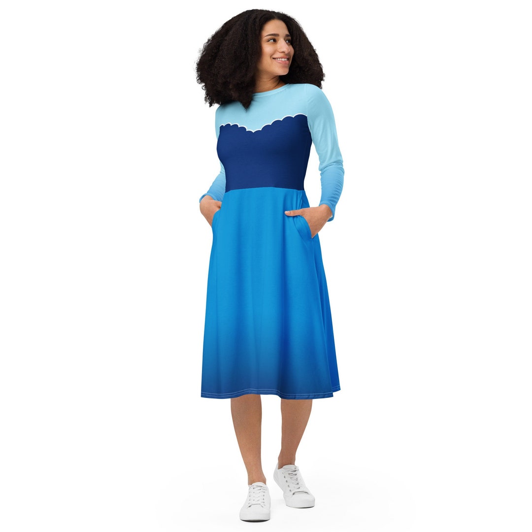 Mermaid on Land Inspired Dress, Kiss the Girl, Women's Ariel Mididress