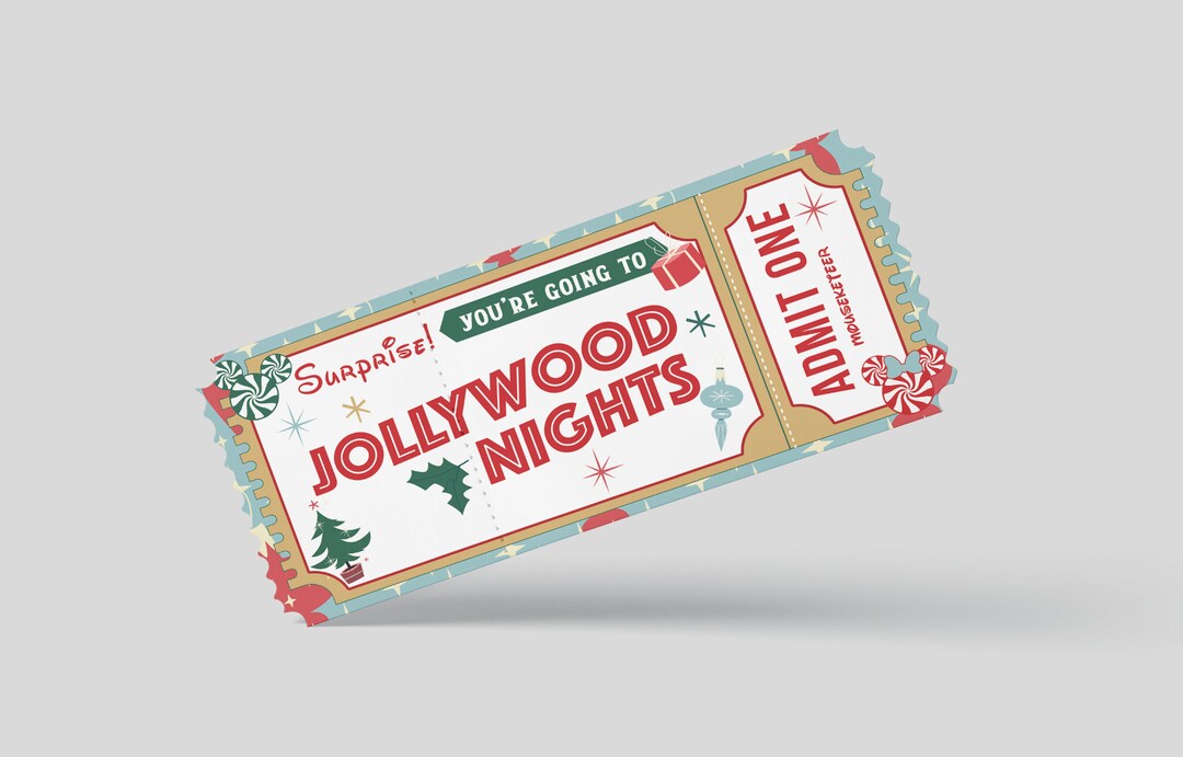 Jollywood Nights Ticket Instant Download Printable Etsy