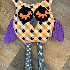 Halloween Owl Halloween gifts for kids Orange Plaid image 4
