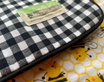 Baby Bumble Bee stroller blanket with 2 burp cloths. Bee baby gift for  baby shower for boy girl, nursery set cotton flannel and terry cloth