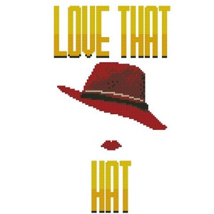 Agent Carter &quot;Love That Hat&quot; Cross-Stitch Pattern Instant Download