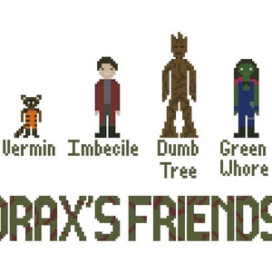 Drax&#39;s Friends Guardians of the Galaxy Cross Stitch Pattern Download