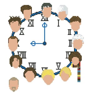 Doctor Who: The 13 Faces Cross Stitch Pattern Download