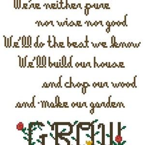 Candide Make Our Garden Grown Songtexte Cross Stitch Pattern Download