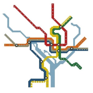 DC Metro Map Cross-Stitch Pattern Download (Now with Silver Line!)