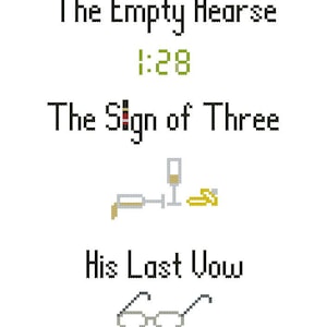 Sherlock Season 3 Cross-Stitch Pattern Download